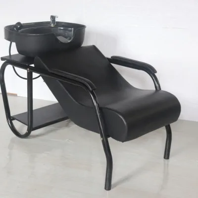 Black Cheap High Quality Haircut Beauty Salon Furniture Shampoo Bed Hair Washing With Bowl Basin for Barber Shop for Sale