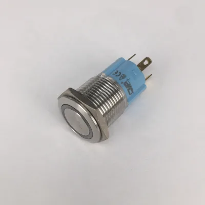 12V LED Push Button Switch MP016S/F11-D Momentary Self-Locking Ring Illuminated Max 3A Plastic Metal