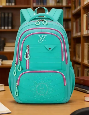 Durable Lightweight Purple Backpack School Bag for Girls Laptop Compartment Spine Protection 20-35L Capacity Air Cushion Straps