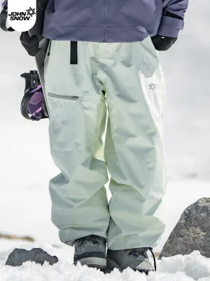 John Snow Womens Mens 2025 New Snowboard Alpine Ski Pants Waterproof Windproof Abrasion-Resistant Fully Taped Seams 100%