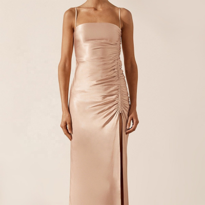 Custom Size Elegant Ladies Bridesmaid Dresses for Women Suspender Evening Dresses Long Maxi Dress Slim