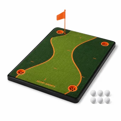 Golf Chipping Training Aid with Artificial Grass Multiple Target Cups and Landing Zones for Beginner Practice