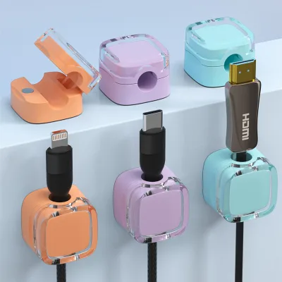 JIAYI Modern Minimalist Style Polypropylene (PP) Magnetic Cable Organizer for Desktop Bedroom Wall-mounted Cable Management