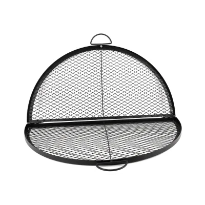 High Carbon Steel Round Not Cast Iron Barbecue Grill Grate Outdoor Camping Portable Fire Pit BBQ Wire Mesh