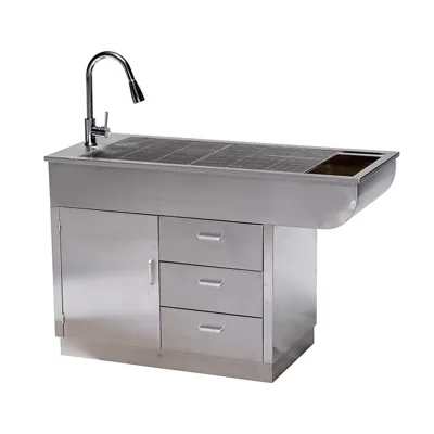 IN-PL01 Veterinary Equipment Animal Table Vet Clinic Stainless Steel Disposal Table Product