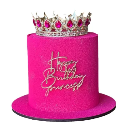 Happy Birthday Princess Acrylic Queen Cake Topper Girl Cake Side Decoration for Mom Birthday Party Cake Decoration