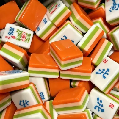 American Mahjong Tile Set 160 Orange Engraved Melamine Mahjong Tiles with Mahjong Tile Bag and Mahjong Accessories