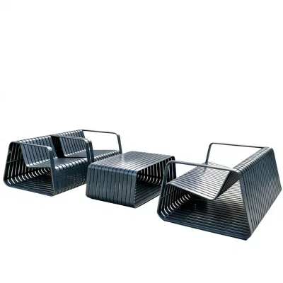 Modern Minimalist Outdoor Furniture Courtyard Open-air Aluminum Alloy Sofa Coffee Table Set Sales Offices Hotels Villas