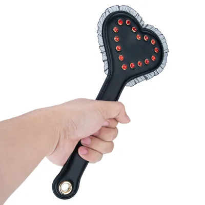 BDSM Leather Spanking Paddle with Bat Mask Design Dominance Submission Training Discipline Tool, Interactive Adult Pleasure Toy