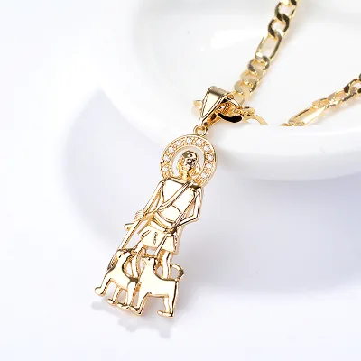 Gold CZ Engliah 18K Gold Plated Necklace Pendant