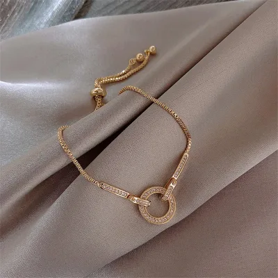 Fashionable Simple AAA Cubic Zircon Pendant Bracelet for Woman Round Shiny Crystal Korean Bangle Female 2020 New Jewelry Gifts