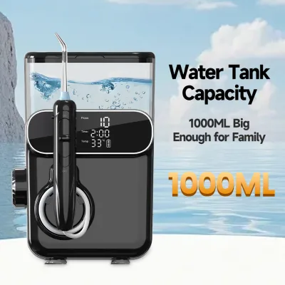 Electric USB Household Water Flosser 10 Modes 1000ml Large Water Tank UVC Sterilization Adults Hotel Outdoor Waterproof 360
