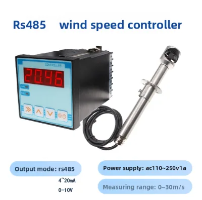 High Precision 0~30m/s Wind Speed Sensor RS485 With Display Screen Controller for Underground Pipelines Duct Anemometer