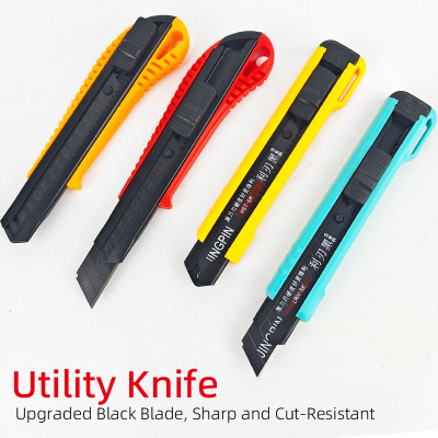 Multi Color Handle Utility Knife with Upgraded Black Blade Sharp and Cut Resistant
