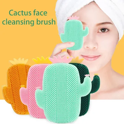 New Design Cactus Face Wash Tools Facial Cleansing Brush Face Scrubber Silicone Face Exfoliating Cleansing Brush