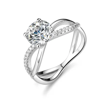 Luxury Twisted Moissanite Ring S925 Silver 1ct Round D VVS1 Intertwined Engagement Ring for Premier OEM/ODM Solutions