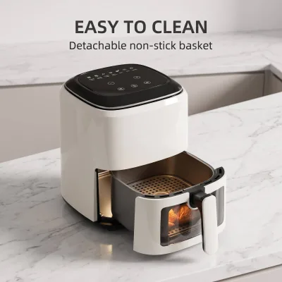 5.5LAir Fryer Oil-Free, Large-Capacity, Smart Electronic for Home Use with Visual Display and No-Flipping Needed