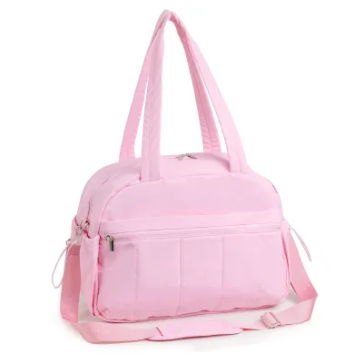 Puffer Tote Bag Quilted Carry on Weekender Overnight Bag Organizer Duffel Bag for Travel Pink