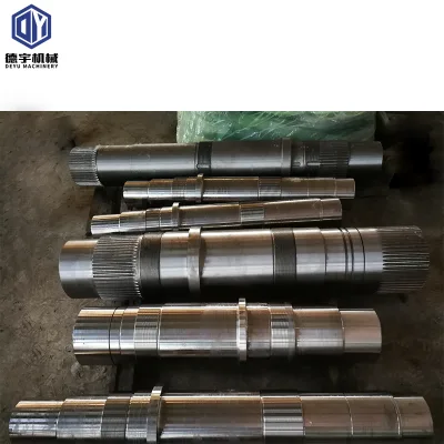 Custom Forged Steel Transmission Large Propeller Gear Shaft Spline Shaft