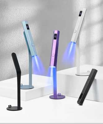 Mini wireless new arrival Led nail Lamp Rechargeable 360 Adjustable Magnetic Portable One Finger Manicure light With Holder