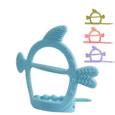 Baby Molar Stick Toy Silicone Teether Soft Anti-Eating Hand Grasping Ball Elastic Teething Teether Finger Toothbrush BPA Free