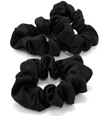 19mm 3.5cm Oversized Fashion Lovely Jumbo Ribbon Pure Silk Scrunchies Set in Gift Box