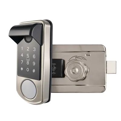 Waterproof Fingerprint Smart Lock With Mechanical Key Old Style Anti-theft Door Apartment Lock