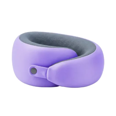 Memory Foam Neck Pillow S-Shape Travel Pillow Snap Button Adult Use Ergonomic Support Pain Relief Lavender