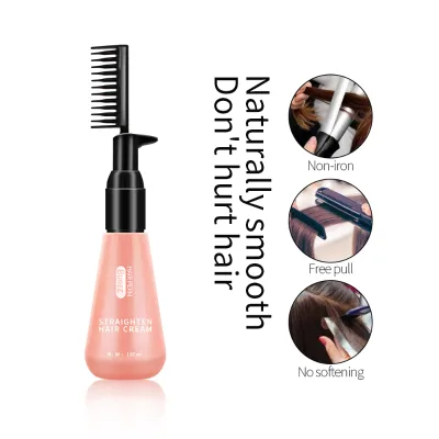 Hair Rebonding Keratin Fiber Treatment Hair Straightening Cream with Comb