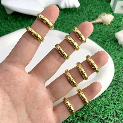 Women's Micro Zircon Stone Open Adjustable Finger Rings Gold Plated Jewelry