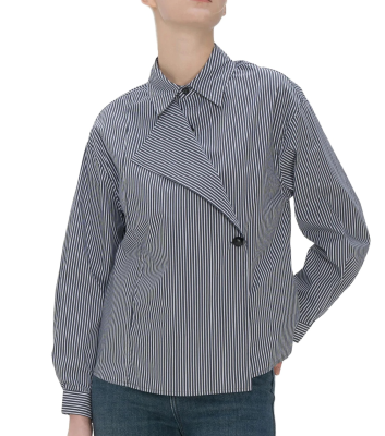 Classic Striped Cotton Casual Long Sleeve Shirt Button Down Breathable Shirt