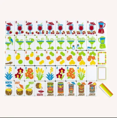 Tiki Time Mahjong Tiles in Stock Vintage Floral Hand Painted American Mahjong 166pcs Acrylic Mahjong Set Custom Logo Available