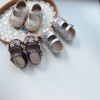 Engepapa Spring Autumn Baby Girls Slip-On Toddler Shoes Decoration velcro Fashion Leather