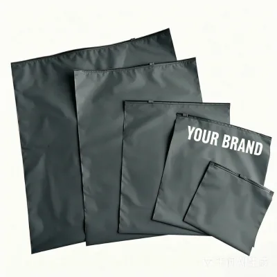 Frosted Matte Black Slider Zipper Lock Reusable PVC/EVA Plastic Bag for Apparel Clothing Packaging T-shirt Shopping Bags by ALS