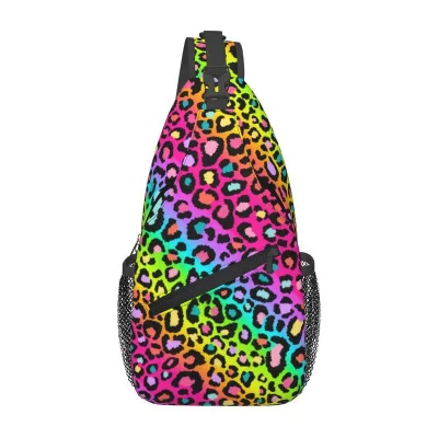 Leopard Crossbody Bags Women Men Large Capacity Sling Bag Trendy Shoulder Bag Backpack Adjustable Strap Lightweight Zipper