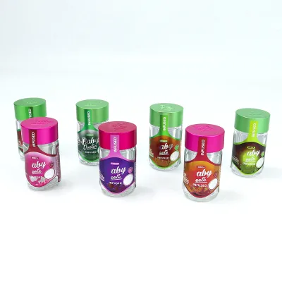 Custom Logo Sticker 5 Pack Pre Packaging Baby Smell Proof Glass Bottle Child Resistant Packaging Flower Bottles 2.5g Roll Jars
