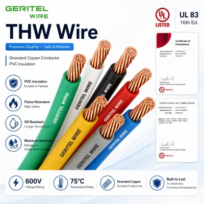 Factory Direct Premium Cable Thw 500 mcm 600V Copper Conductor Electrical Cable for Professional Building Wiring Projects