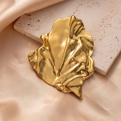 Stainless Steel Leaf Magnet Brooches