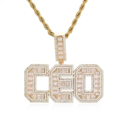Mix and Match Letters Hip Hop Fashion Pendant Diamond Moissanite Necklace