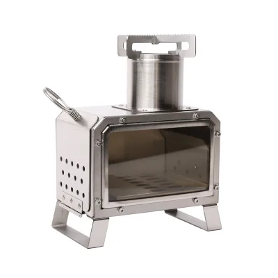 Indoor Outdoor Camping Mini Charcoal Pellet Cubic Stove Fire Wood Burn Small Camping Pellet Stove Portable Wood Stove