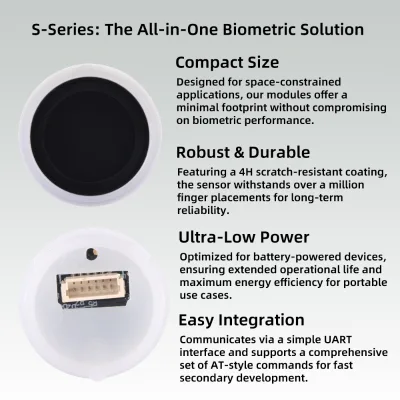 S80R Capacitive Semiconductor Fingerprint Sensor Module 256 Grey Scale High Accuracy 50 Capacity for Personal Safe Lock Device