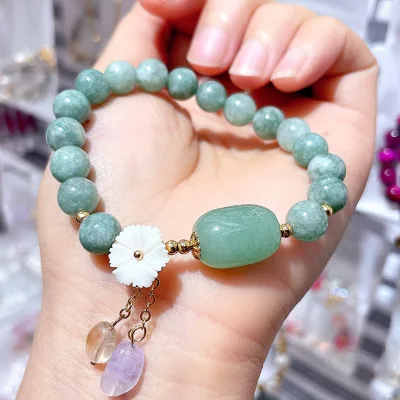 Hot Selling Green Beads Women Buddha Pendant Handmade Beads Charms Crystal