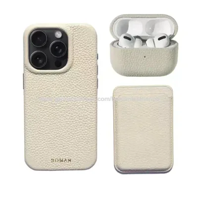 Private mold raised camera luxury custom premium leather phone case for iPhone 14 15