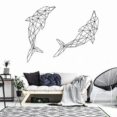 Wholesale Custom Metal Living Room Art Sea Animal Dolphin Wall Decor