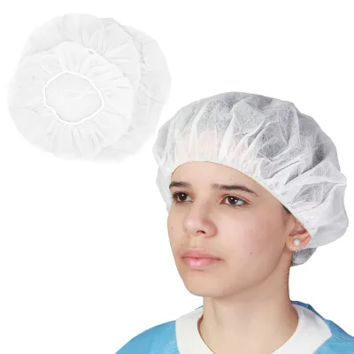 Lightweight Medical-Grade PP Bouffant Head Cover Single Use Hair Net CE Certified 18" Size for Cleanroom Kitchen Lab