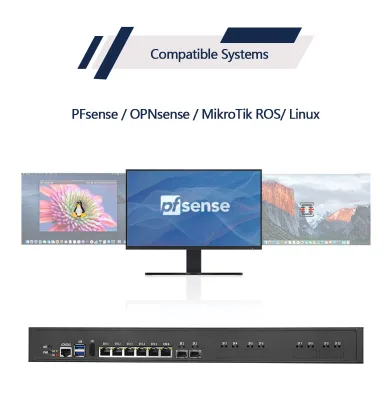 1u Firewall Appliance 8GB RAM DDR4 128GB M.2 NVME Linux Debian POE 6*1g lan+4*2.5g lan+4*SFP 10G Vpn Router Xeon Desktop Server