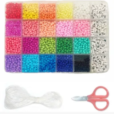 Miyuki DIY Bead Craft Supplies for Kids Easy-to-Do Party Activity Box with Glass Beaded Jewellery Kit for Girls and Friendship