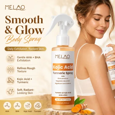 Private Label Kojic Acid Turmeric Body Spray Peel Shot Keratin Care Niacinamide Exfoliating Whitening Brightening Smooth Skin