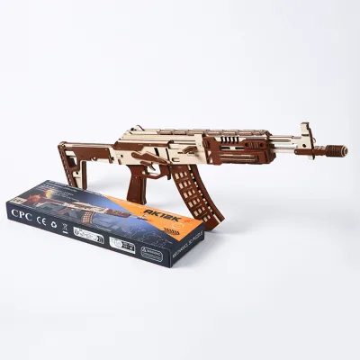 OEM China Mechanical Model Assembly Puzzle 3d Wooden Puzzle Gun Toy