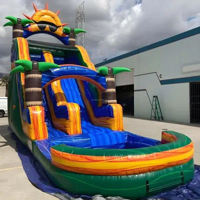 Huatong Pvc Inflatable Commercial Combo Jumper Giant Inflatable Dry Slide Inflatable Bouncer Slide